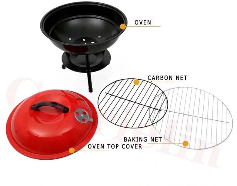Charcoal Barbecue Grill, Barbecue Smoker Grill For Outdoor Cooking Camping, Heat Control Round BBQ Kettle, Portable Picnic Oven, Foldable Kebab Stove, Football Style BBQ Grill And Oven With Moving Stand, Trolley Grill Kettle Charcoal Barbecue Grill, Barbecue Smoker Grill For Outdoor Cooking Camping, Heat Control Round BBQ Kettle, Portable Picnic Oven, Foldable Kebab Stove, Football Style BBQ Grill And Oven With Moving Stand, Trolley Grill Kettle